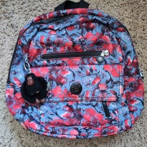 Kipling Mini Backpack Floral Red Blue Black